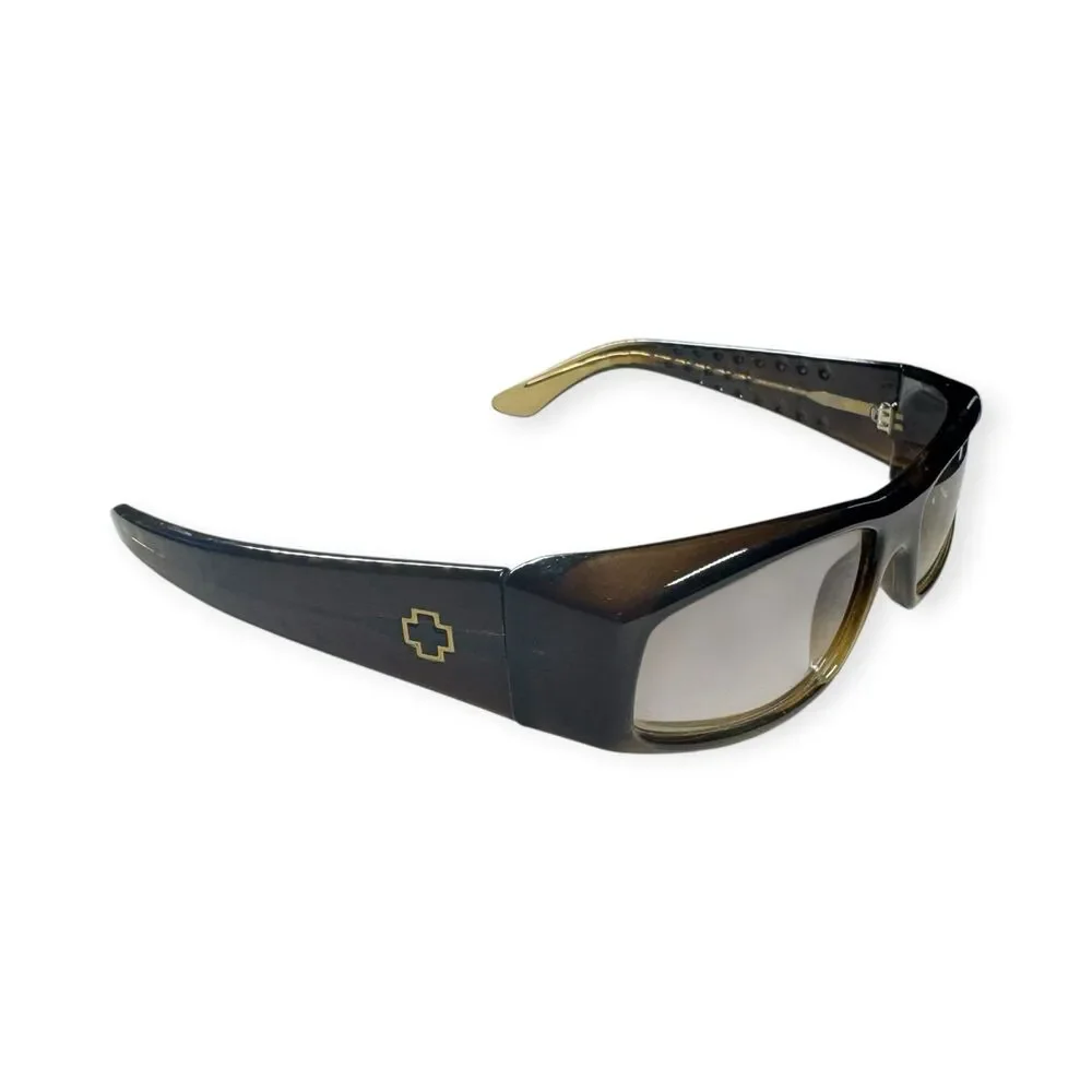 Spy Optic Logan Brown Sunglasses Wrap Y2K Brown Lenses